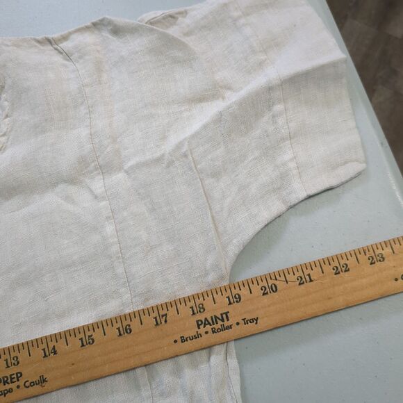 FRANCESCA BETTINI WOMEN'S 100% LINEN SHORT SLEEVES TOP SHIRT medium new with tag - Picture 4 of 6